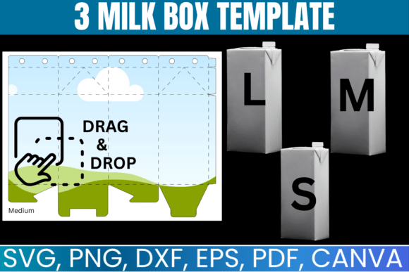 3 Milk Box Canva Template BUNDLE: Graphics for Playful Branding