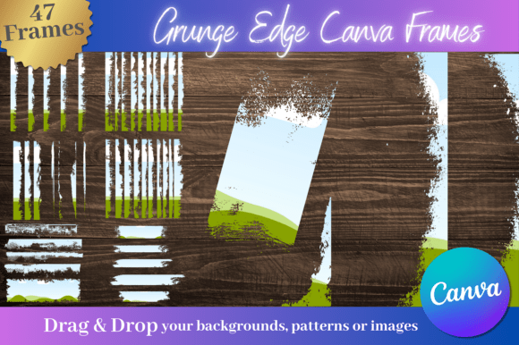 47 Grunge Edge Bleach Effect Canva Graphics