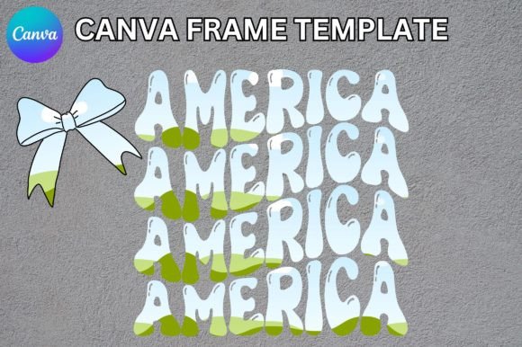 America Coquette Canva Frame Template