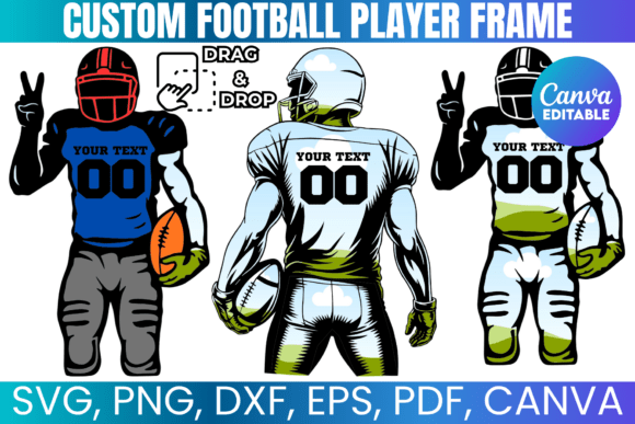 American Football Editable Canva Frame Graphics