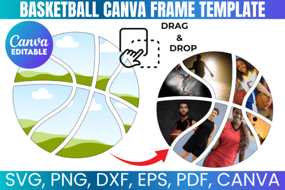 Basketball Canva Frame Template: Graphics for Crafters