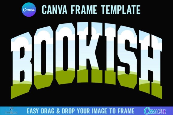 Bookish Canva Frame Varsity Book Reader Graphics