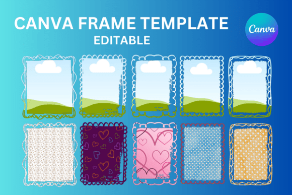 Border Doodle Whimsical Canva Frame Graphics