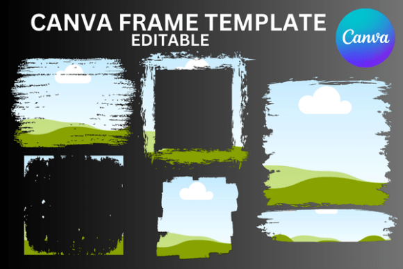 Brushstroke Canva Frame Custom Template: Graphics for Real Canva Sellers