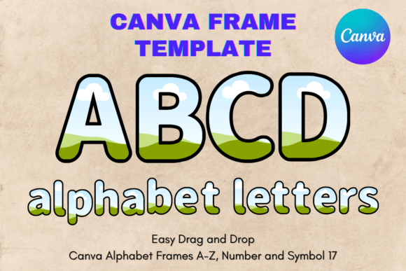 Canva Letters Frame Alphabet Template_17 Graphics