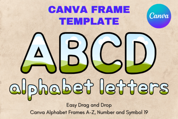 Canva Letters Frame Alphabet Template_19 Graphics