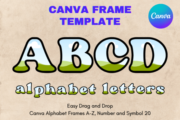 Canva Letters Frame Alphabet Template_20 Graphics