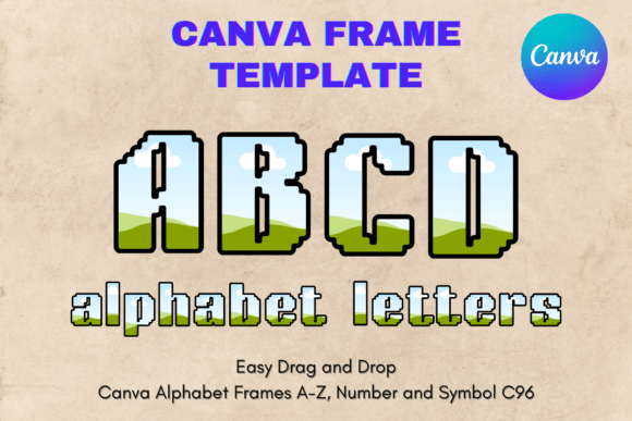 Canva Letters Frame Alphabet Template_96 Graphics