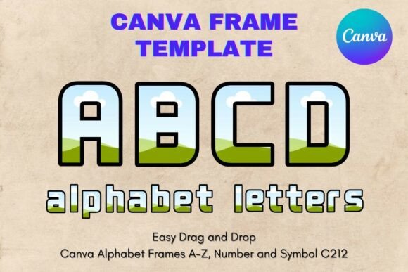 Canva Letters Frame Alphabet Template212
