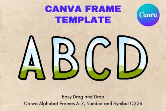 Canva Letters Frame Alphabet Template226 Graphics