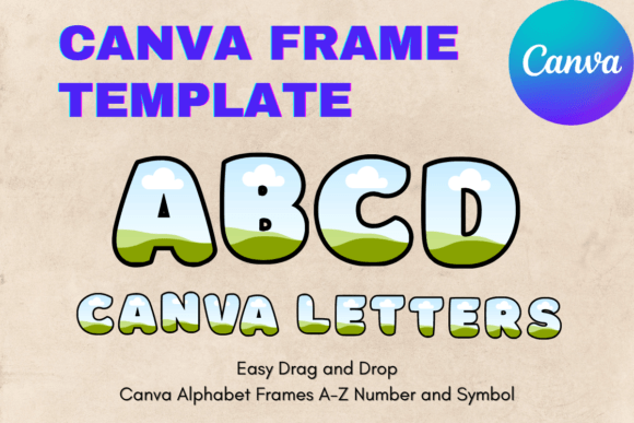 Canva Letters Frame Alphabet TemplateC30 Graphics