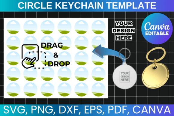 Circle Keychain Canva Template: Graphics for Real Brand Projects