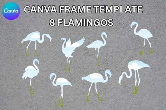 Flamingo Canva Frame Template