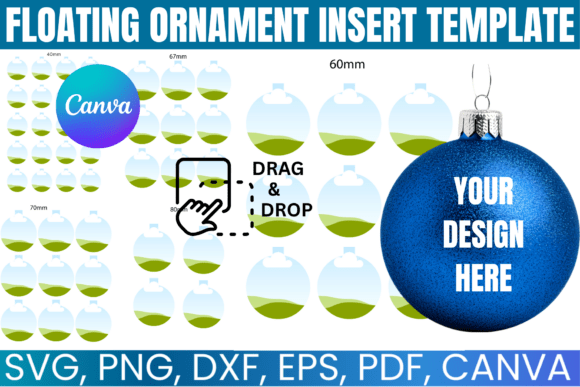 Floating Ornament Insert Canva Template: Graphics for Real Crafting
