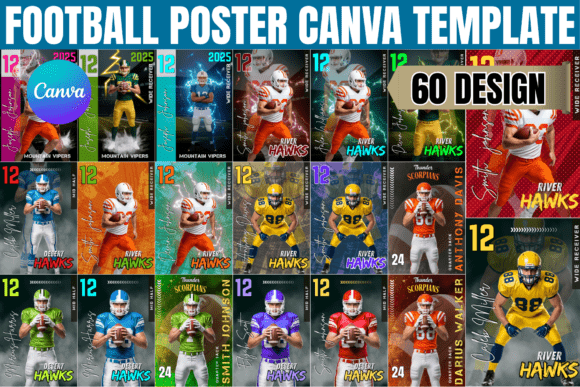 Football Poster Canva Template Graphics