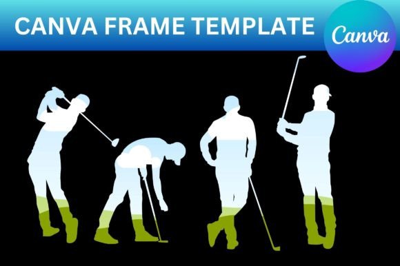 Golfer Canva Frame Template: Graphics for Creative Sellers