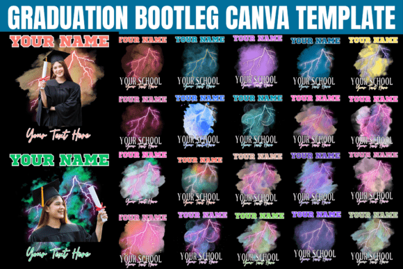 Graduation Bootleg Canva Template: Modern Graphics for Editorial Impact