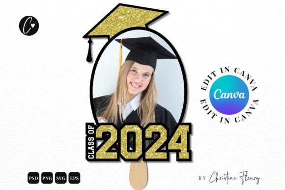 Graduation Paddle Fan Canva Template