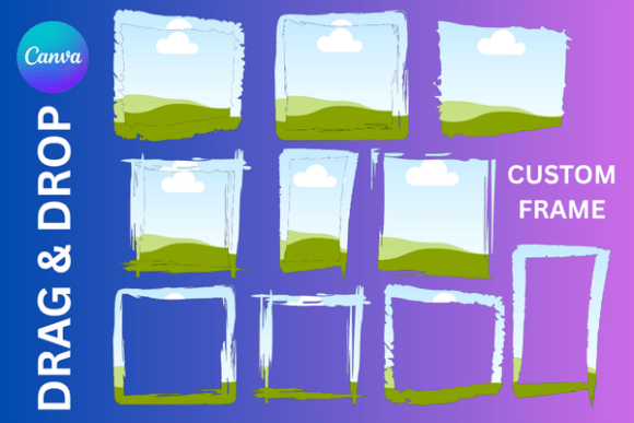 Grunge Brushstroke Custom Canva Frame: Graphics for Real Crafting