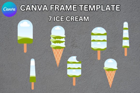 Ice Cream Popsicle Canva Frame Template: Graphics for Playful Canva Projects