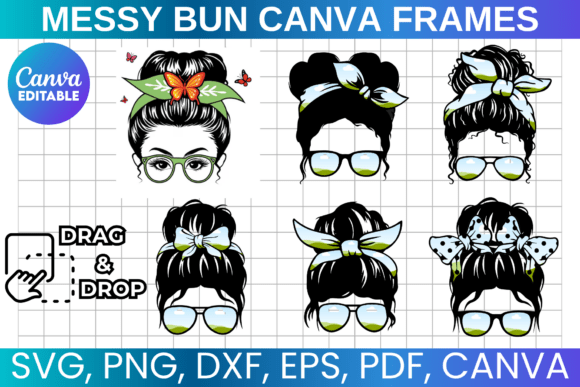 Messy Bun Canva Frames Template