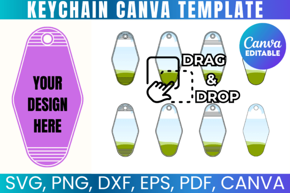 Motel Keychain Canva Frame Bundle: Graphics for Retro Charm