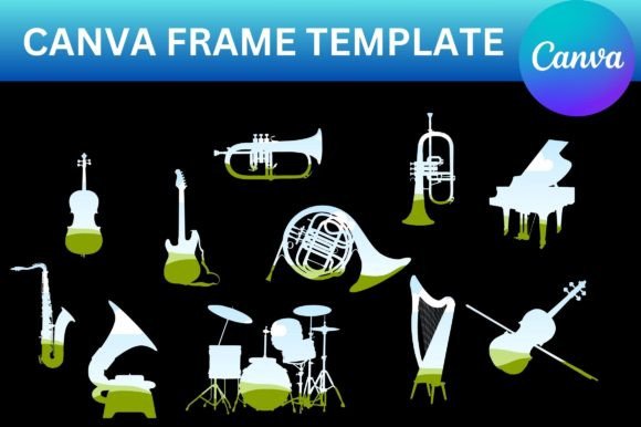 Music Elements Canva Frame Template: Graphics for Brand-Forward Canva Projects