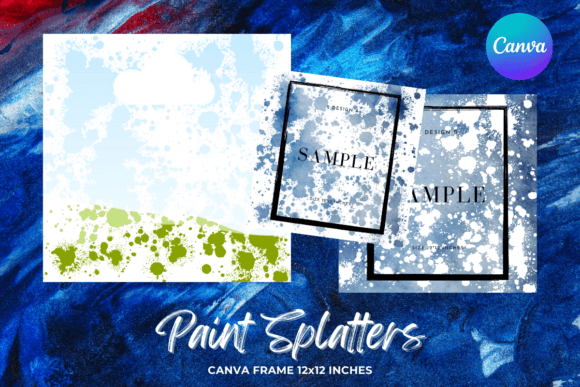 Paint Splatters Canva Frame Template2: Graphics for Expressive Branding
