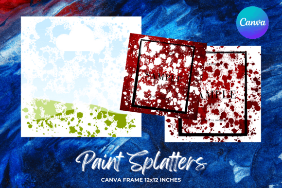 Paint Splatters Canva Frame Template3 Graphics