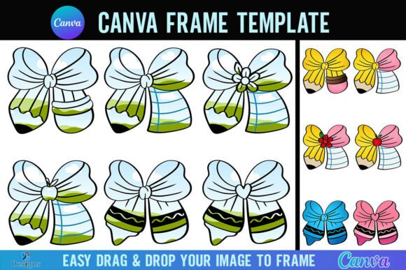 Pencil Bow Canva Teacher Crayon Coquette Graphics