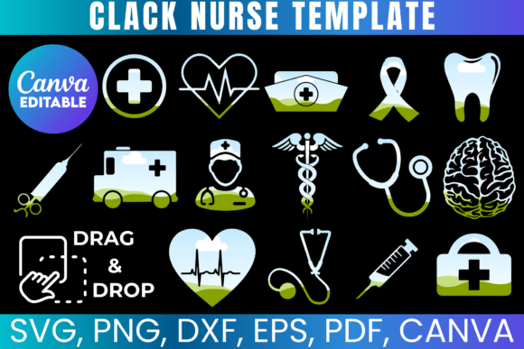 Preppy Nurse Stethoscope Canva Frame Graphics