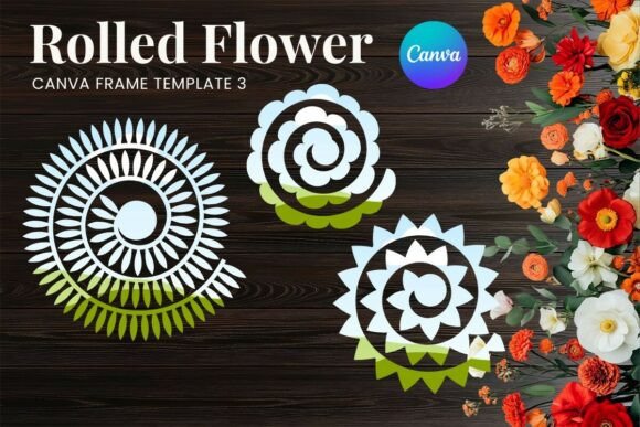 Rolled Paper Flower Canva Frame_3 Graphics