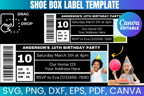 Shoe Box Label Canva Template: Graphics for Smart Digital Selling