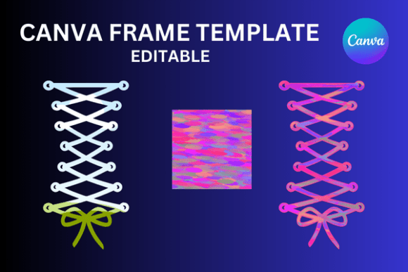 Shoe or Corset Lacing Canva Frame: Editorial Graphics for Polished Content