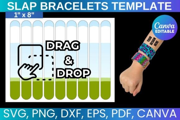 Slap Bracelets Canva Editable Template: Graphics for Playful Local Branding