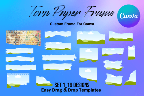 Torn Paper Ripped Canva Frame Template: Graphics for Authentic Editorial Design