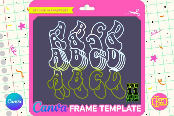 Wavy Funky Stacked Canva Frame Template: Graphics That Move