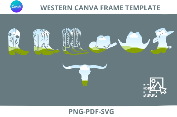 Western Canva Frame Template Graphics